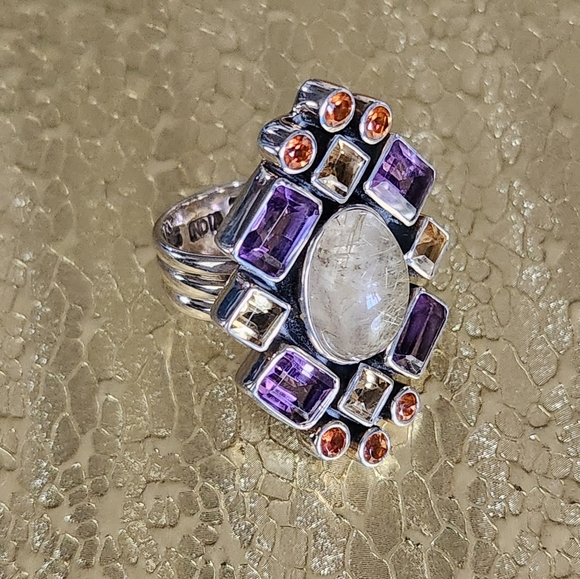 NICKY BUTLER RAJ COLLECTION LIMITED EDITION Quartz Amethyst NB Designer Ring NWT - Picture 9 of 15